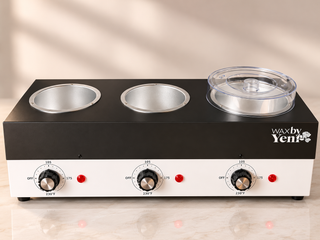3 Pot Professional Wax Warmer by WaxbyYeni | Triple Hard and Soft Wax Heater, Fits 14 oz Tins