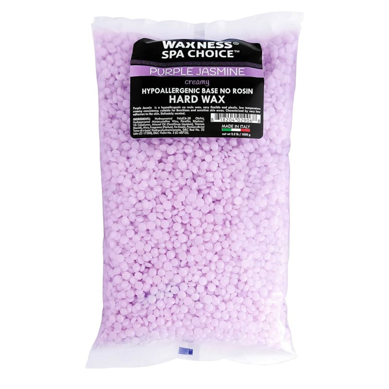 SPA CHOICE PURPLE JASMINE DEMI CREAMY NO ROSIN HARD WAX BEADS 2.2 LB / 1 KG