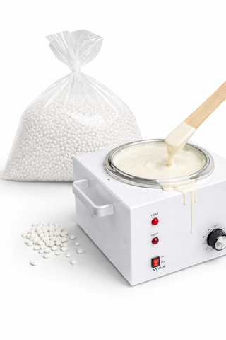 Wax by Yeni 'Coco' creamy white depilatory wax applied for hair removal.