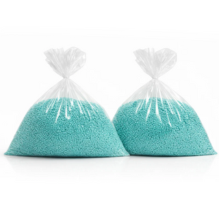 Xzeyla Rose Beauty 'Mercy' depilatory hair removal wax beads in bulk clear bag, turquoise pellet