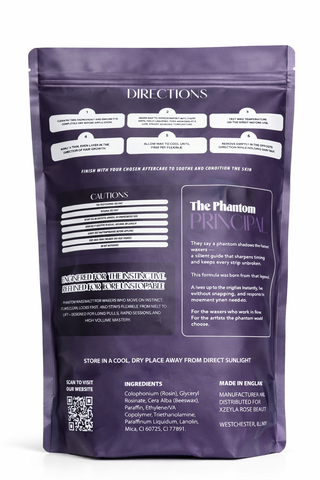 Xzeyla Rose Beauty 'Phantom' professional low-temperature polymer hard wax for fast-setting, clean hair removal.