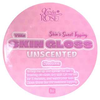 Pink container of 'The Skin Gloss' by Ozyla Rose on a white background