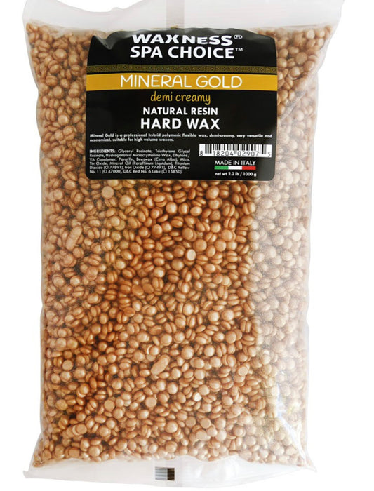 SPA CHOICE MINERAL GOLD DEMI CREAMY HARD WAX BEADS 2.2 LB / 1 KG