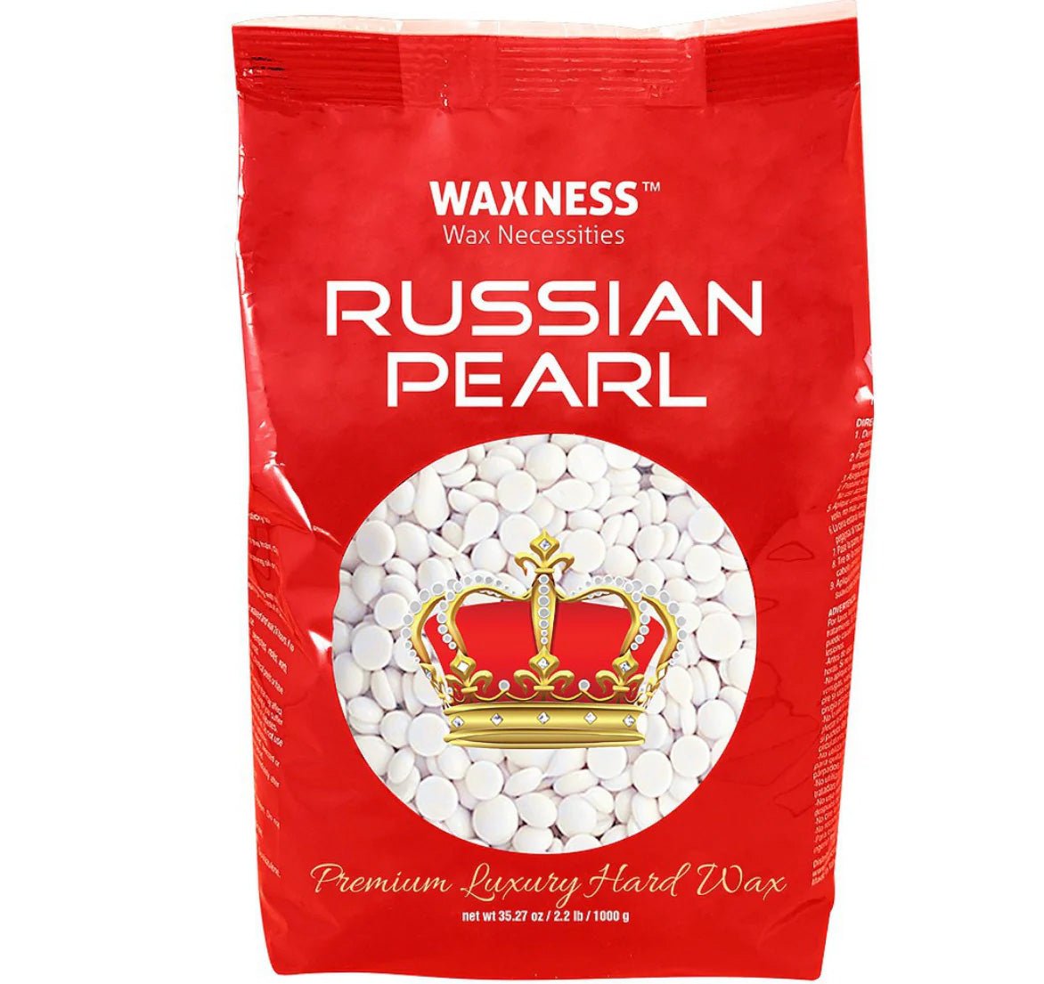 POLYMER BLEND PREMIUM LUXURY HARD WAX BEADS RUSSIAN PEARL 2.2 LB / 35.27 OZ