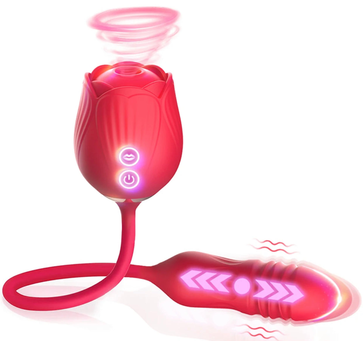 Rose Toy Telescopic Vibrator for Women Powerful G Spot Clitoris Sucker Vacuum Stimulator Silent